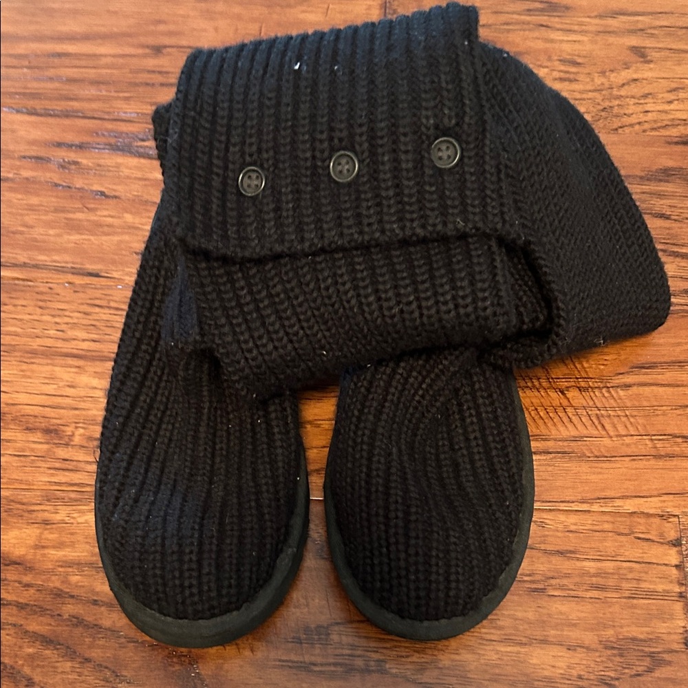 UGG Black Knit Winter Boots